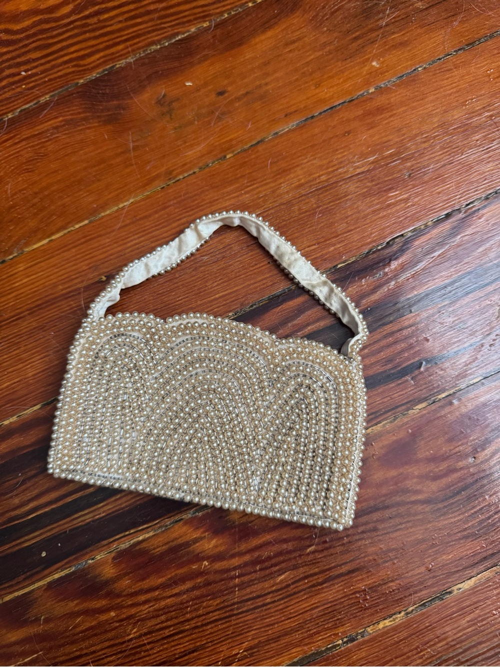 Vintage 1950s Faux Pearl Micro Purse